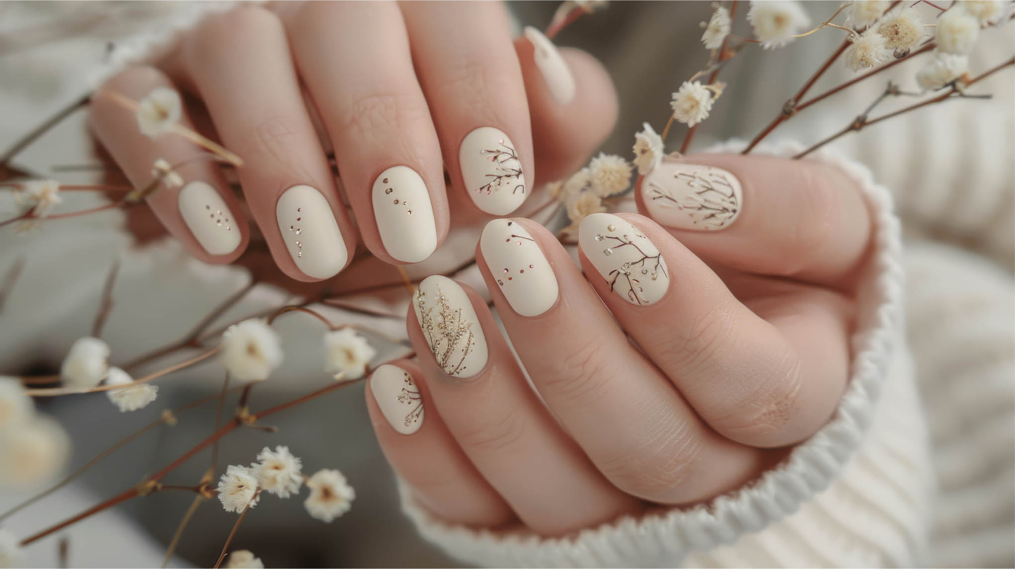 Hand-finished 3D floral nail art at Pro. LV Nails Brampton
